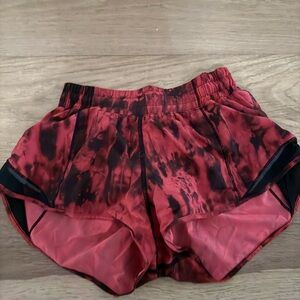lululemon athletica Red and Black Athletic Shorts. 2.5 inch inseam